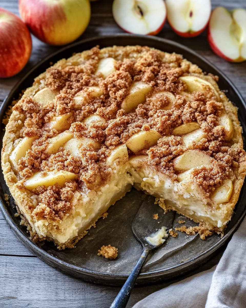Apfelkuchen vom Blech - mit Pudding und knusprigen Streusel