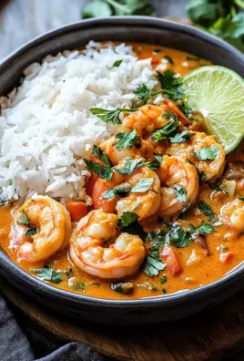 Aromatisches Garnelen Curry mit Kokosmilch und Reis