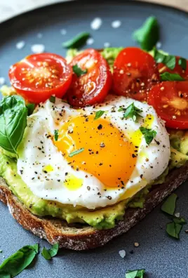 Avocado Toast mit Ei und Tomaten