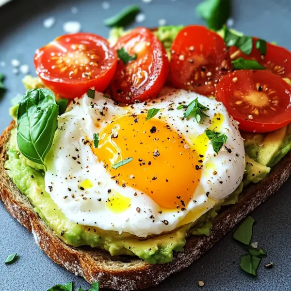 Avocado Toast mit Ei und Tomaten