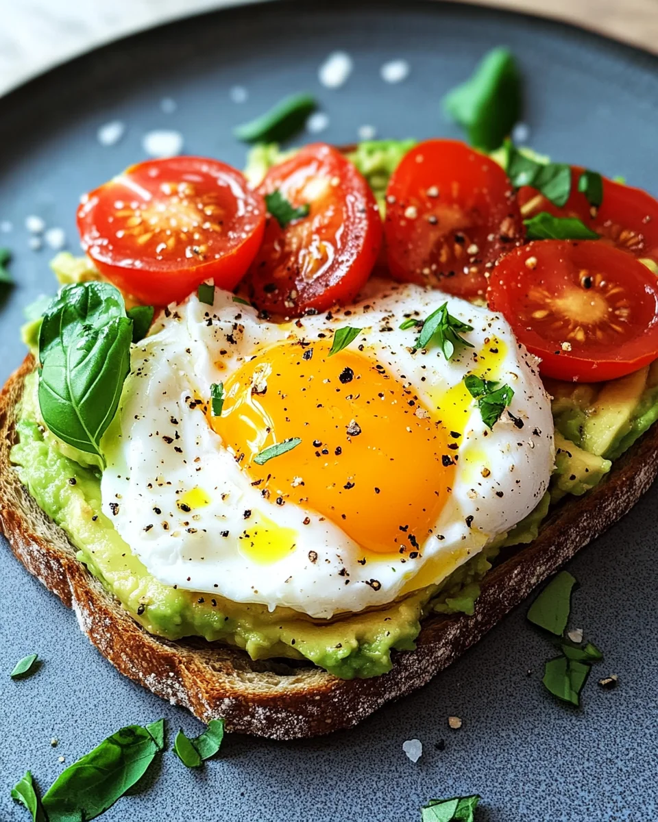Avocado Toast mit Ei und Tomaten