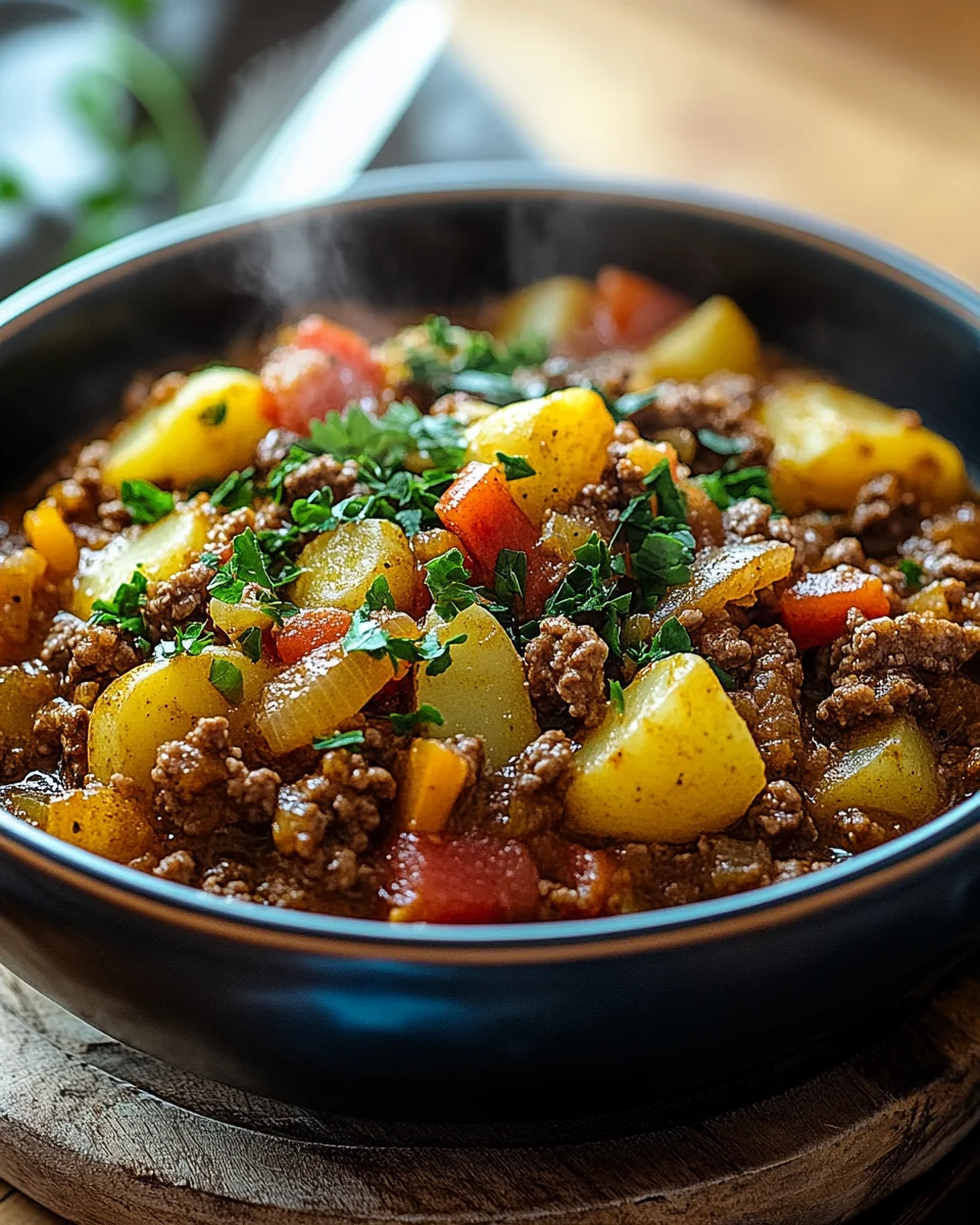 Bauerntopf mit Hackfleisch, Kartoffeln & Paprika