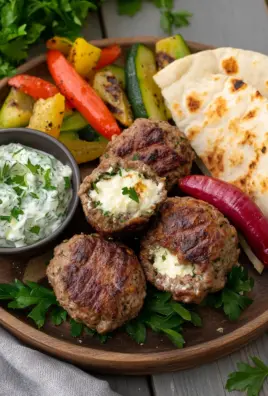 Bifteki – Griechische Frikadellen gefüllt mit Schafskäse