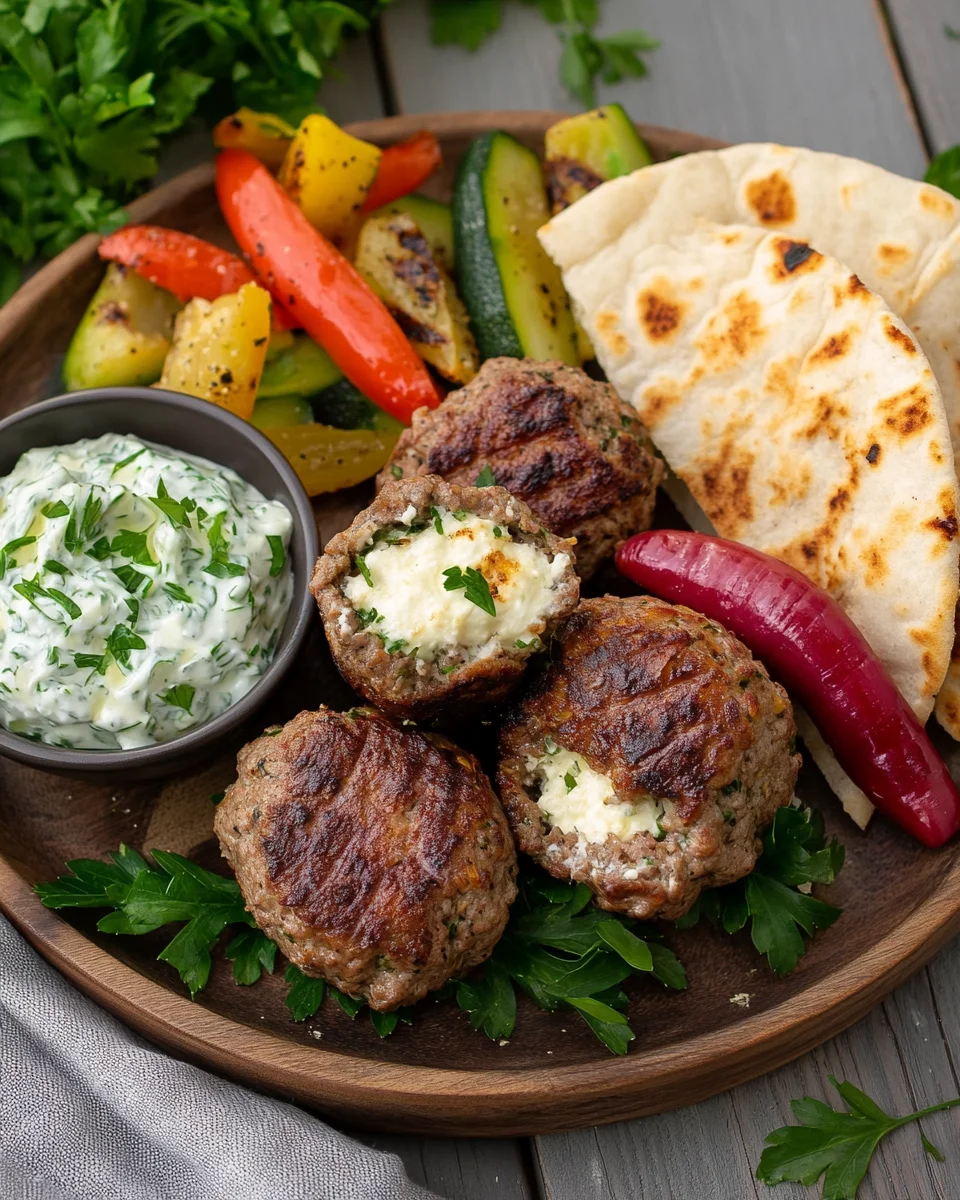 Bifteki &ndash; Griechische Frikadellen gef&uuml;llt mit Schafsk&auml;se