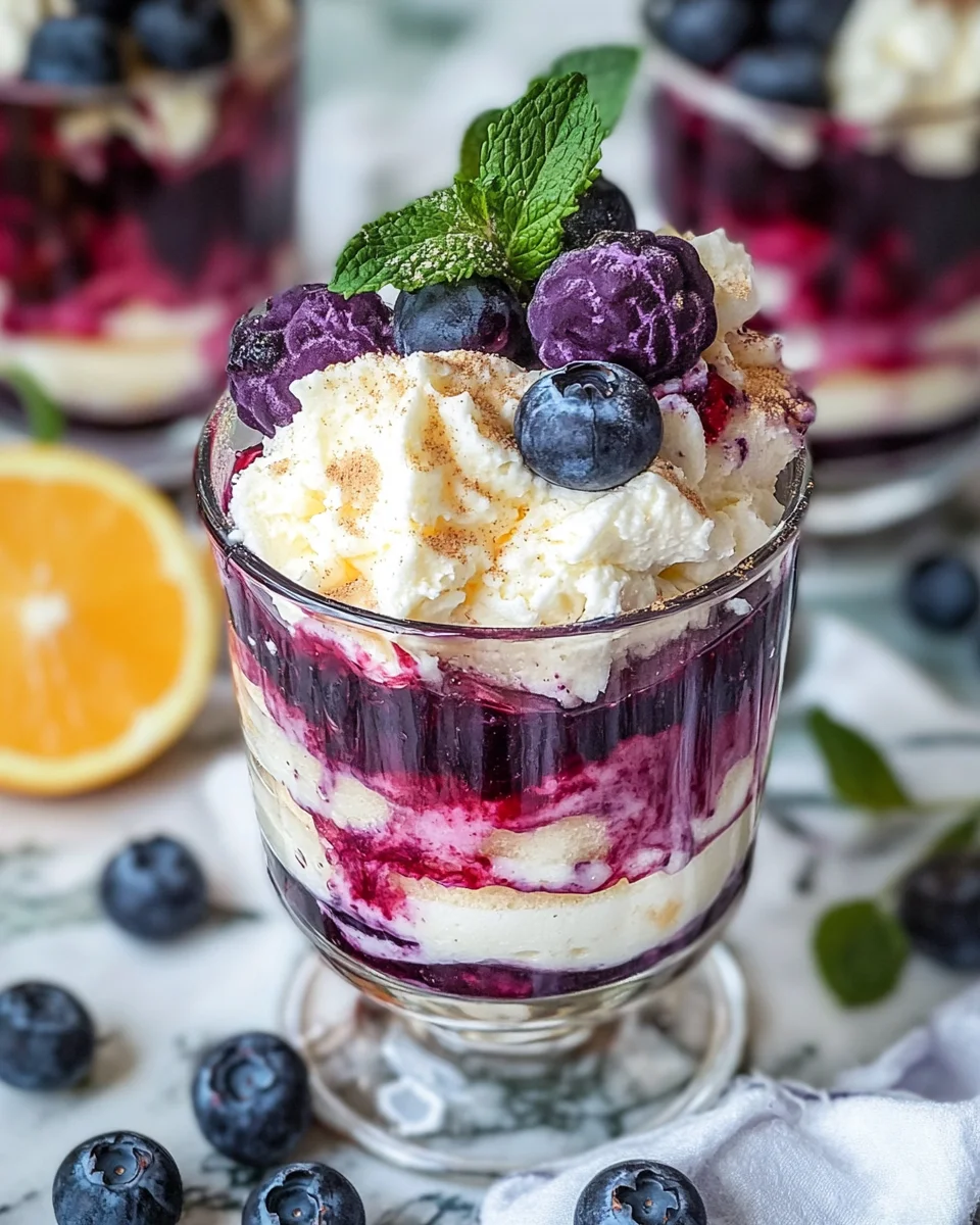 Blaubeer Tiramisu im Glas ohne Ei & Alkohol
