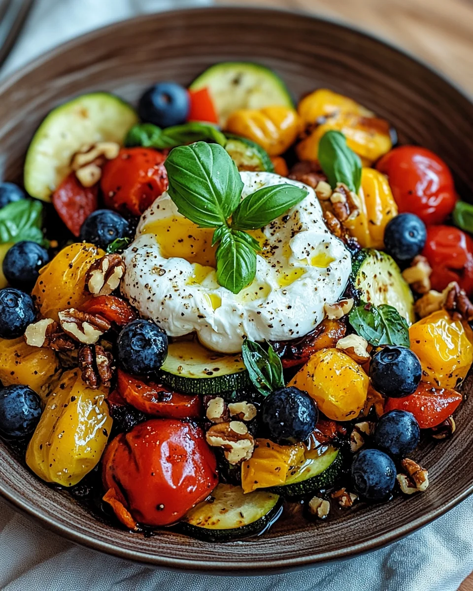 Burrata-Salat mit Ofengemüse und Blaubeeren 25 Burrata-Salat