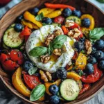 Burrata-Salat mit Ofengem&uuml;se und Blaubeeren
