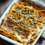 Cremige K&uuml;rbislasagne mit Ricotta und Pistazien