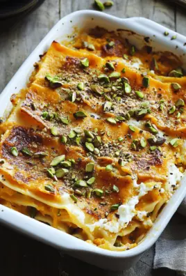 Cremige Kürbislasagne mit Ricotta und Pistazien
