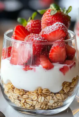 Erdbeer-Dessert im Glas mit Joghurt