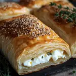 Feta im Bl&auml;tterteig mit Sesam und Thymian