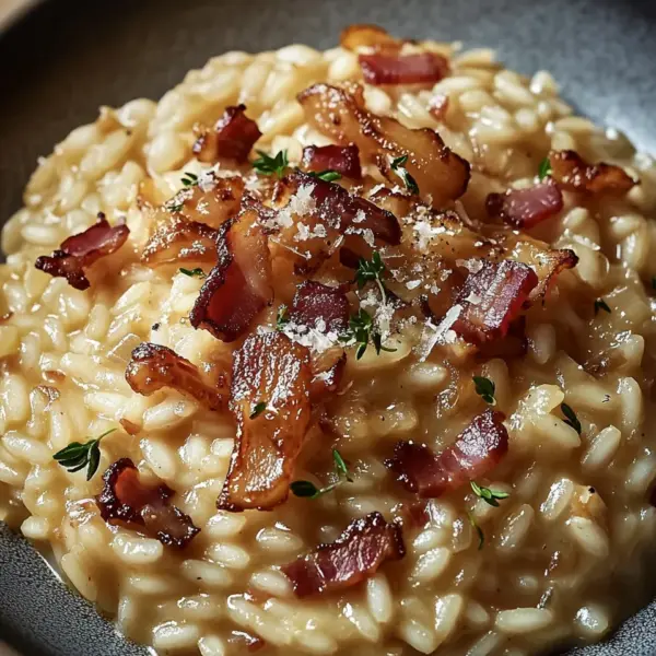 Französisches Zwiebel und Speck Risotto