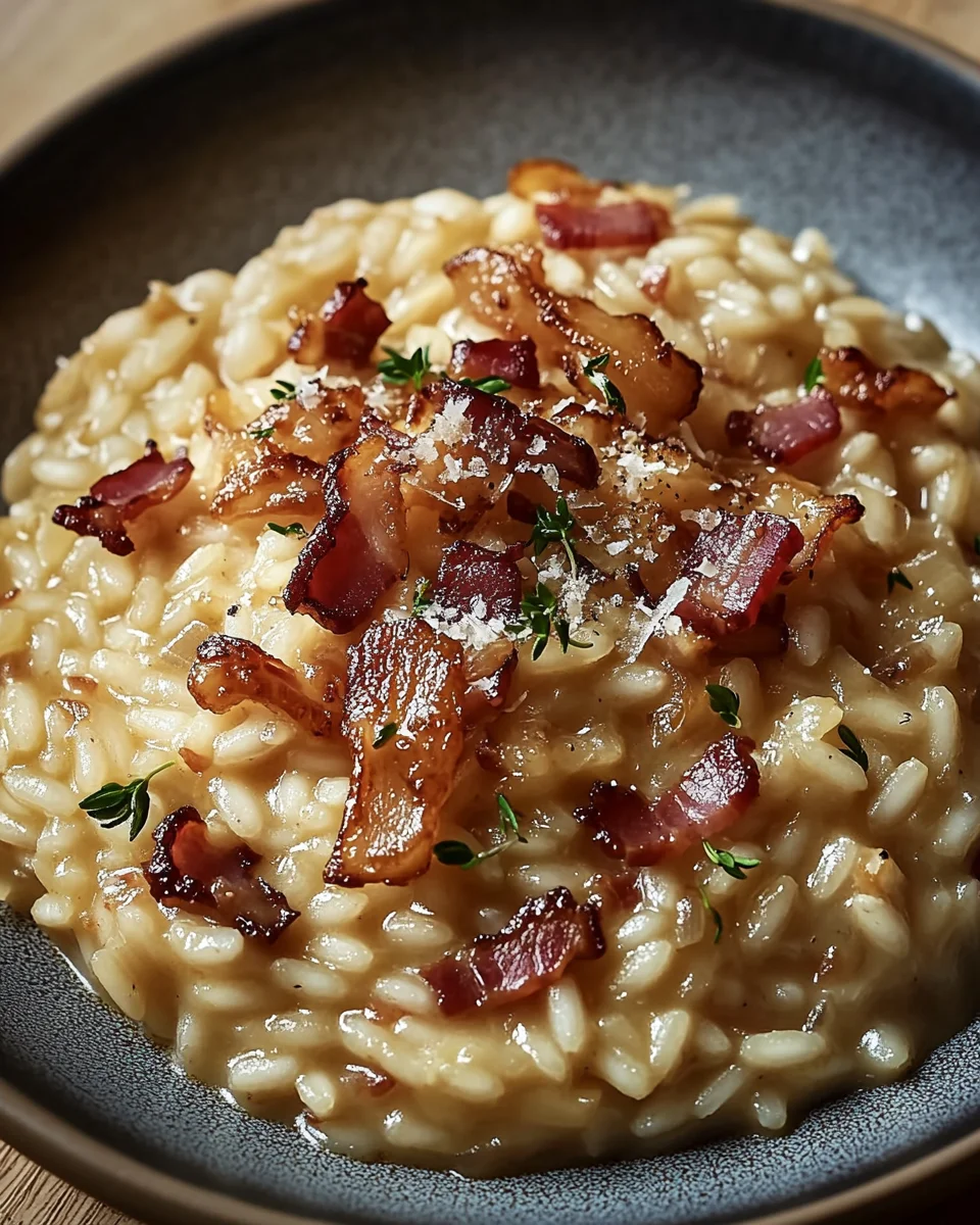 Französisches Zwiebel und Speck Risotto