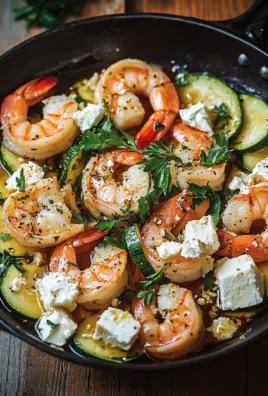 Garnelen Feta Pfanne mit Zucchini