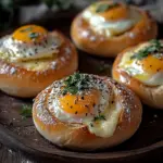Gef&uuml;llte Fr&uuml;hst&uuml;cksbr&ouml;tchen mit Ei und K&auml;se &ndash; im Ofen gebacken