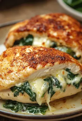 Gefüllte Hähnchenbrust mit Frischkäse und Spinat