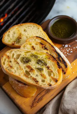 Grillbrot mit Olivenöl und Meersalz