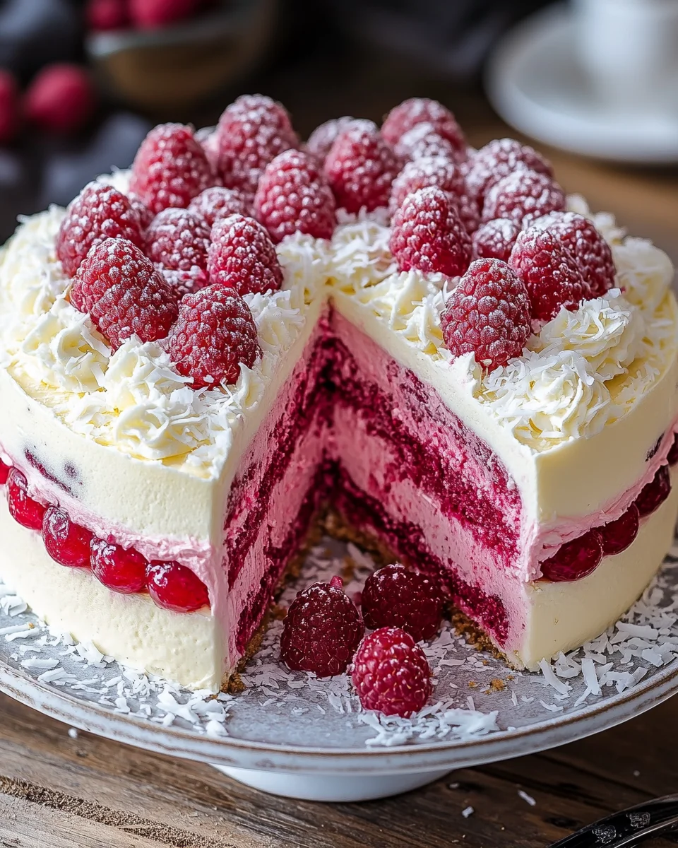 Himbeer-Raffaello-Torte ohne Gelatine