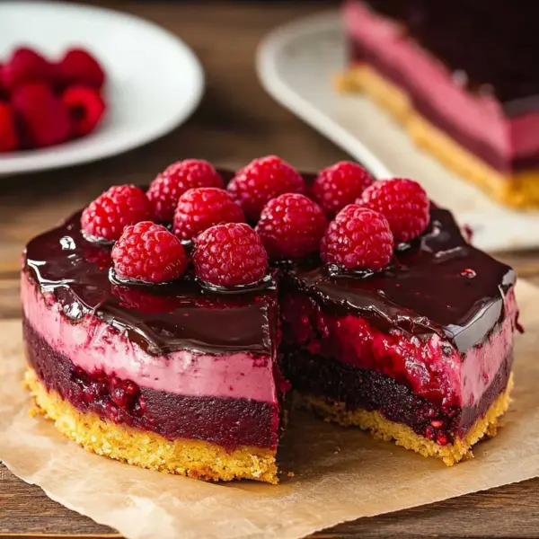 Himbeerkuchen mit Schokopudding