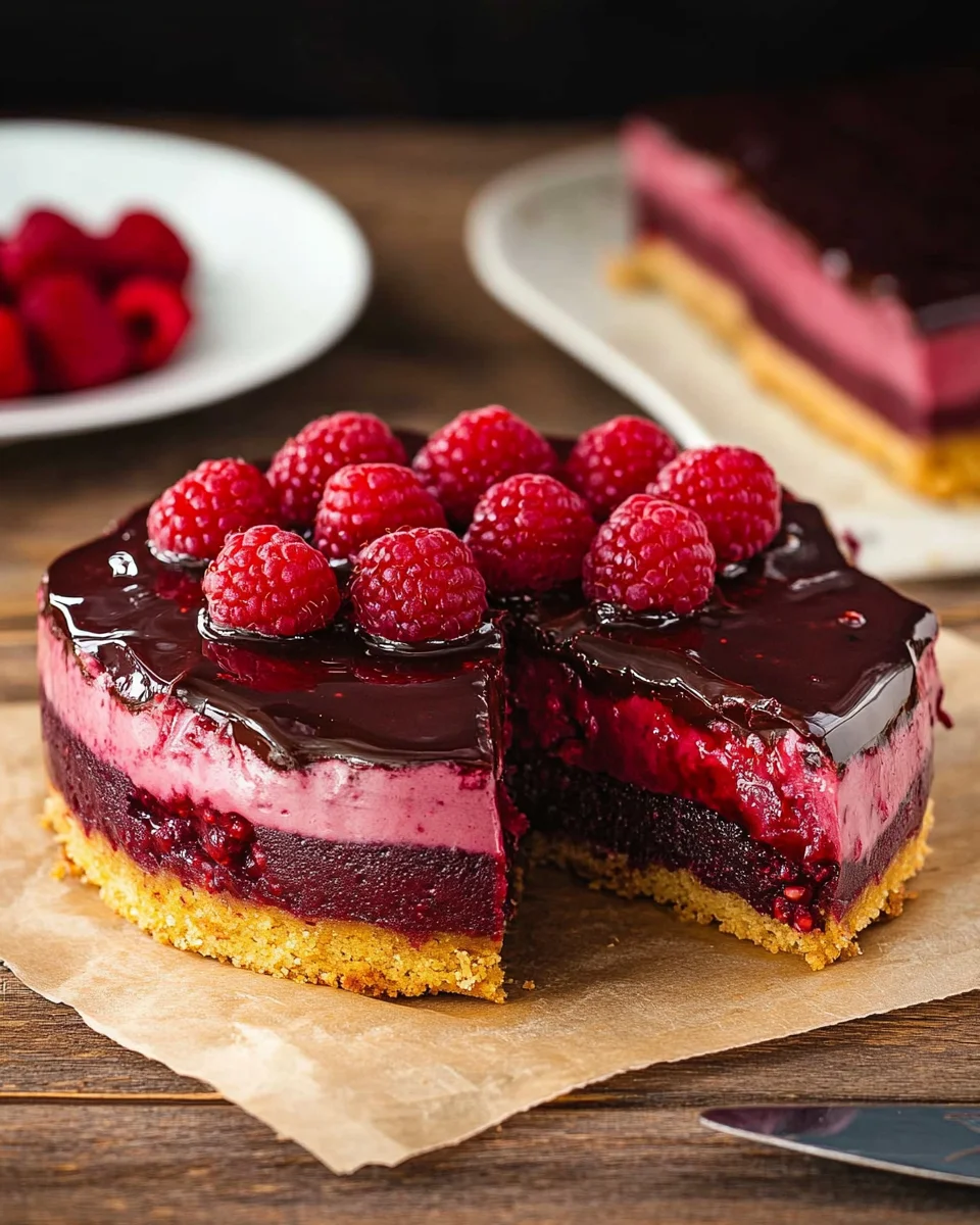 Himbeerkuchen mit Schokopudding