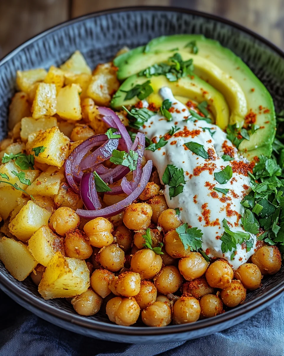 Kartoffel-Kichererbsen-Bowl