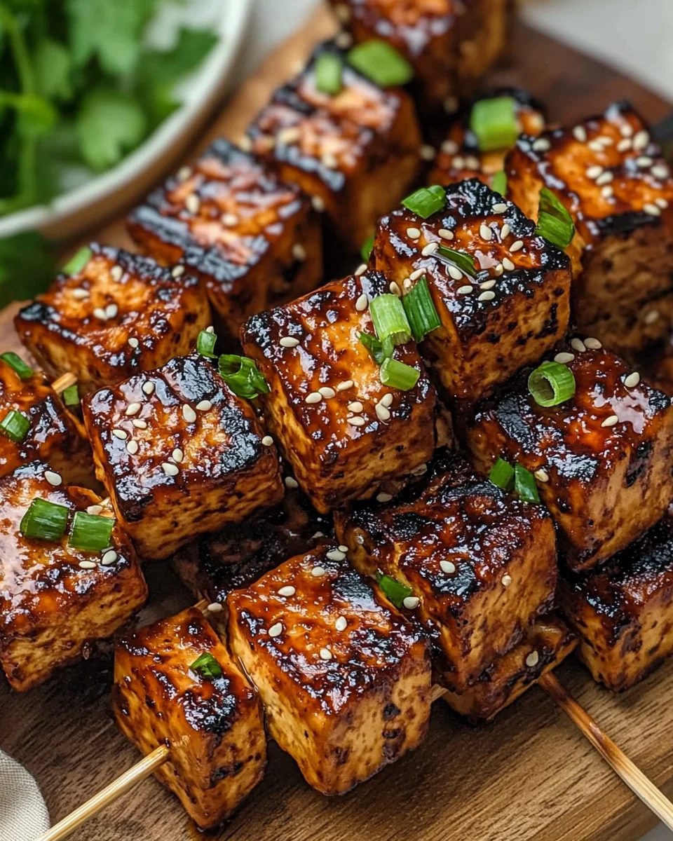 Knoblauch-Soja-Glasierte Tofu-Spieße 17 Knoblauch-Soja-Glasierte