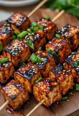 Knoblauch-Soja-Glasierte Tofu-Spieße 25 Knoblauch-Soja-Glasierte Tofu-Spieße