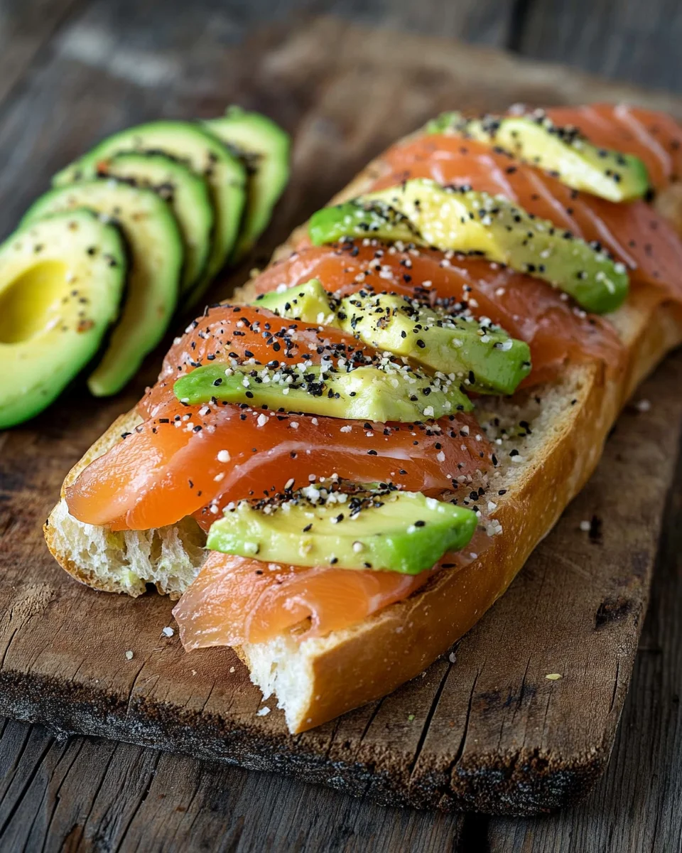 Lachs Avocado Laugenstange mit Topping