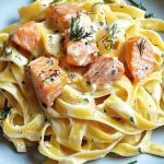 Lachs-Tagliatelle mit cremiger Zitronenso&szlig;e
