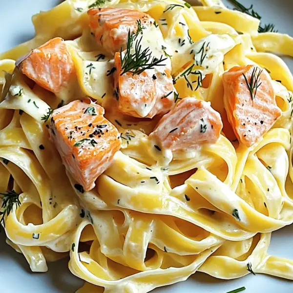Lachs-Tagliatelle mit cremiger Zitronensoße