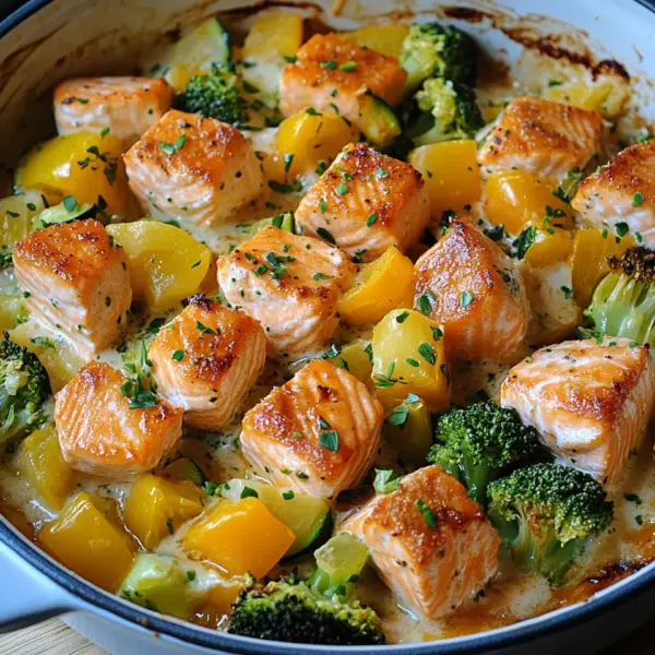 Lachsauflauf mit Gemüse