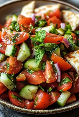 Libanesischer Tomaten Pita Salat