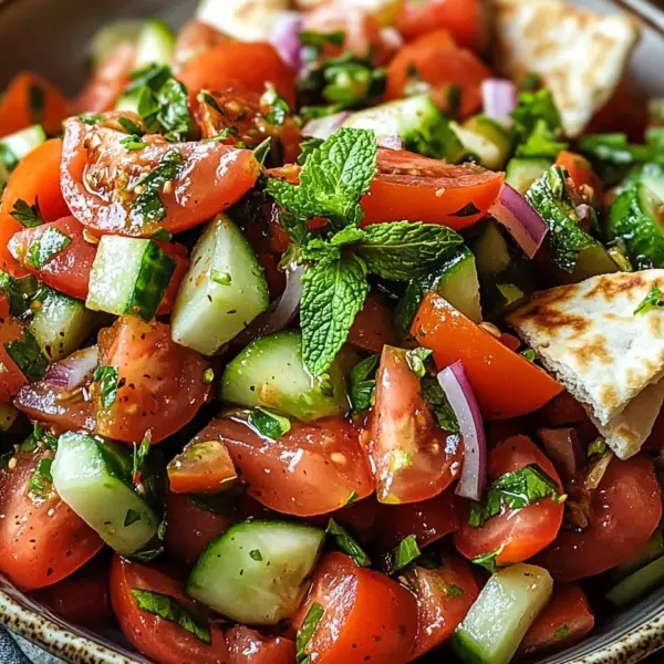 Libanesischer Tomaten Pita Salat