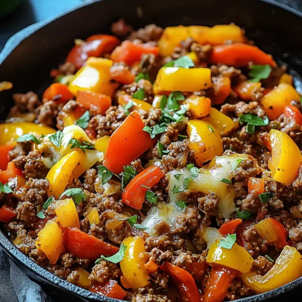 Low Carb Paprikapfanne mit Hackfleisch