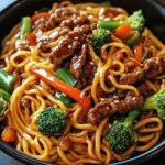 Mongolisches Rindfleisch Chow Mein