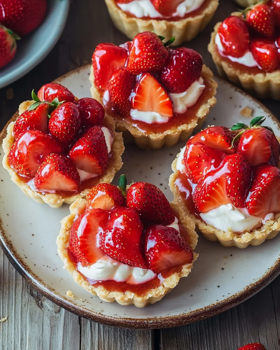 Mürbeteig Tartelettes mit Erdbeeren und Mascarponecreme