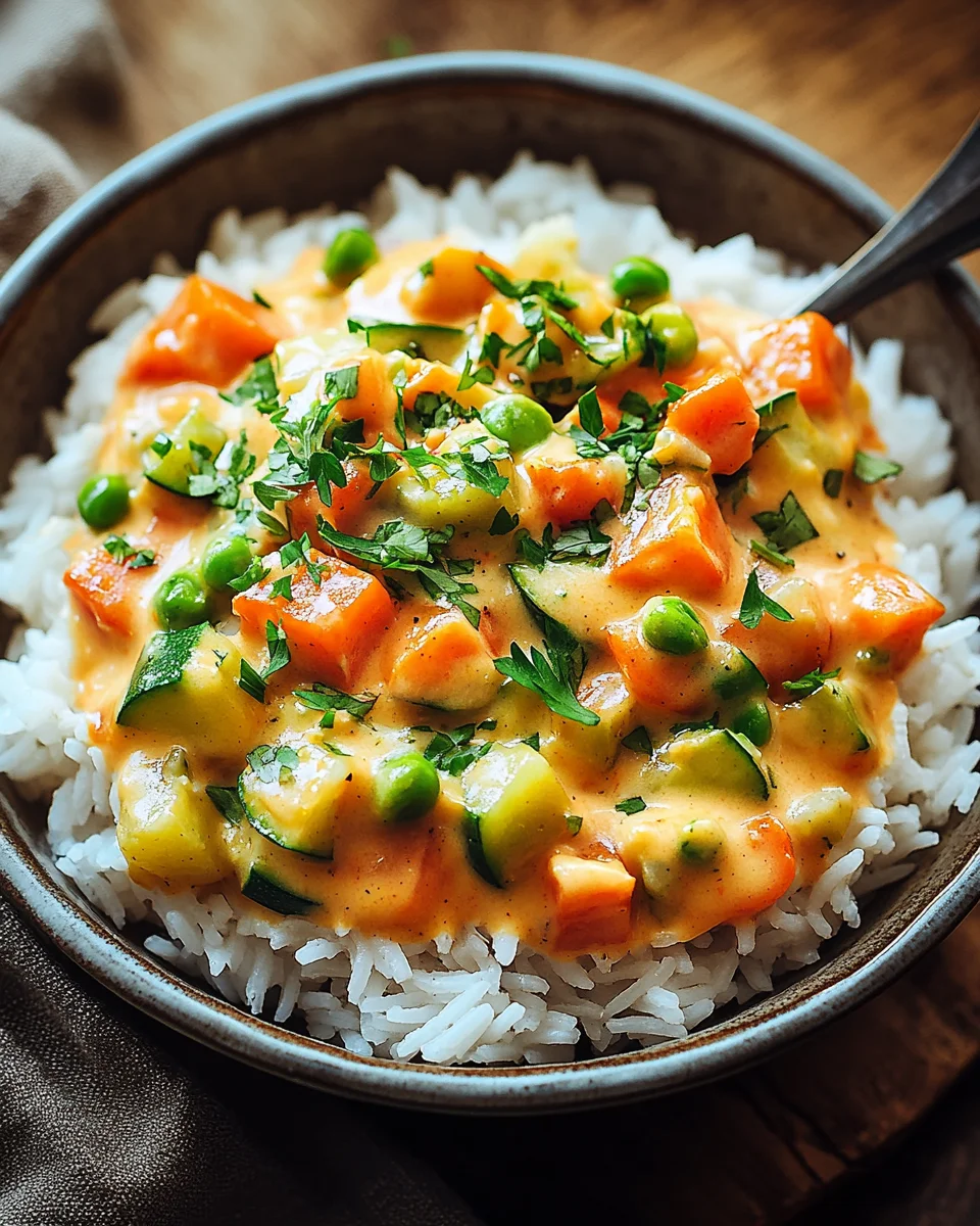 Reis mit Gemüse-Frischkäse-Sauce 25 Reis