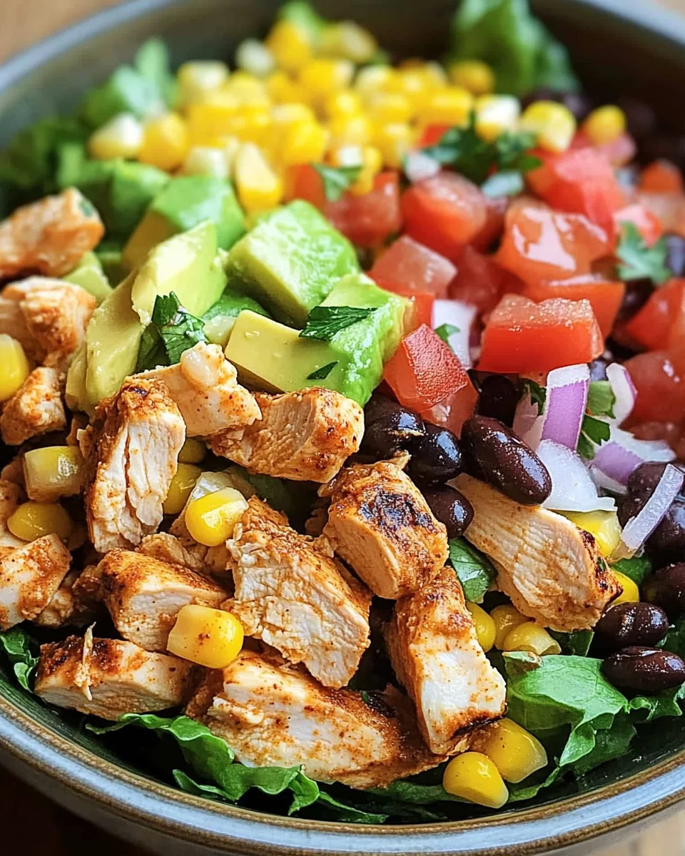 Schneller Southwest-Hähnchensalat