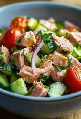 Schneller Thunfischsalat mit Gurke und Tomate