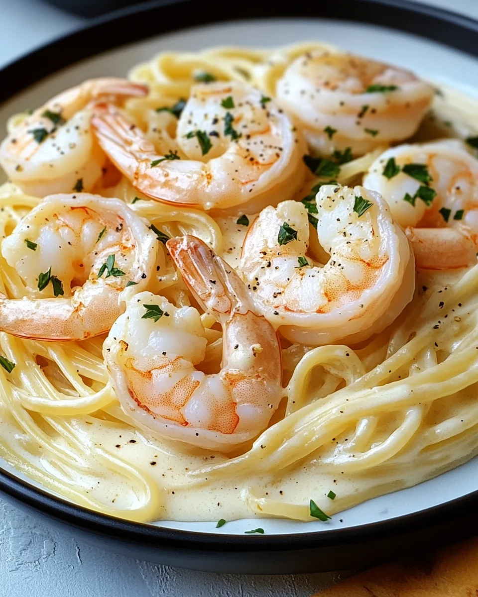 Spaghetti Alfredo mit Garnelen 21 Spaghetti