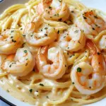 Spaghetti Alfredo mit Garnelen