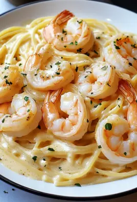 Spaghetti Alfredo mit Garnelen