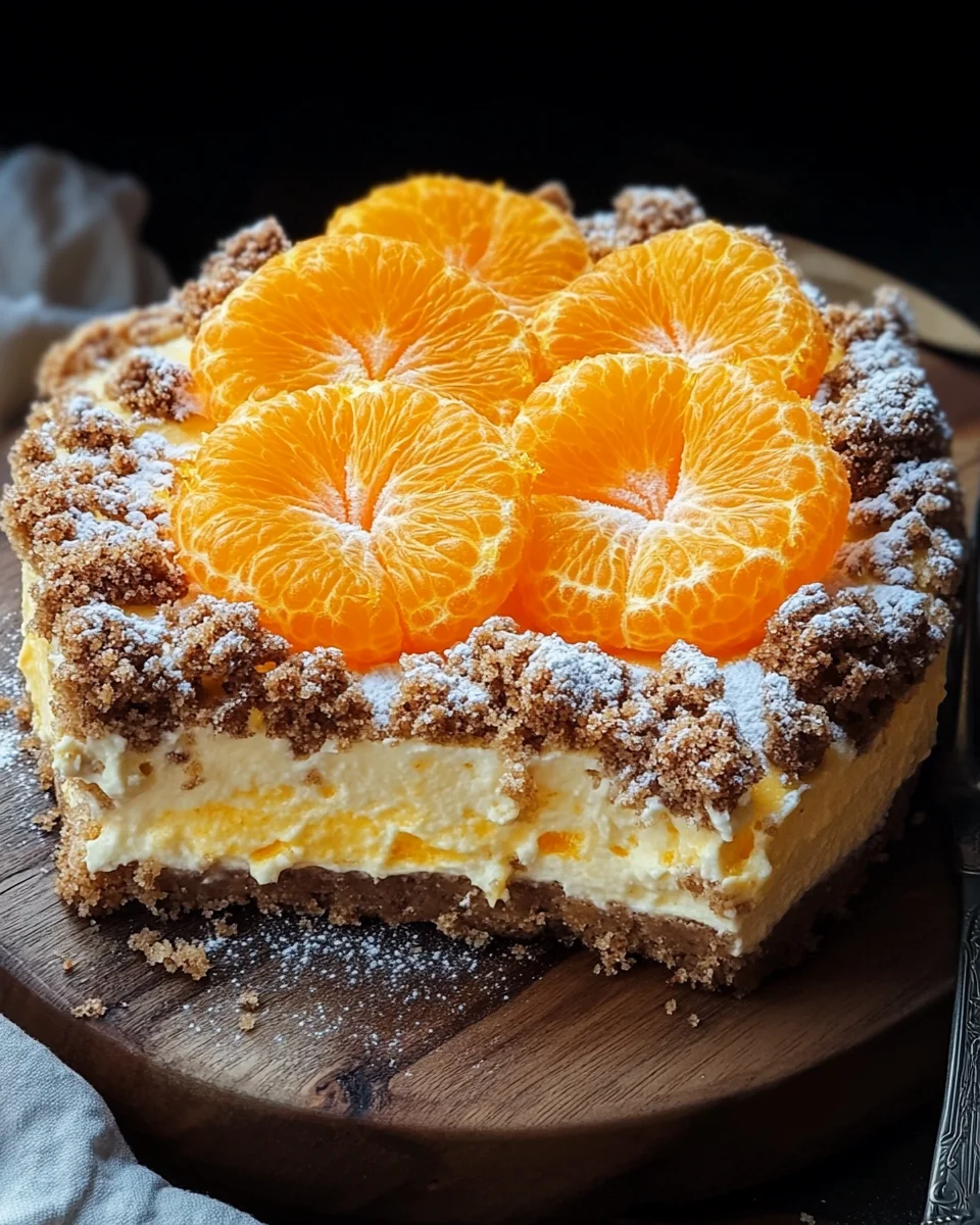 Streuselquarkkuchen mit Mandarinen