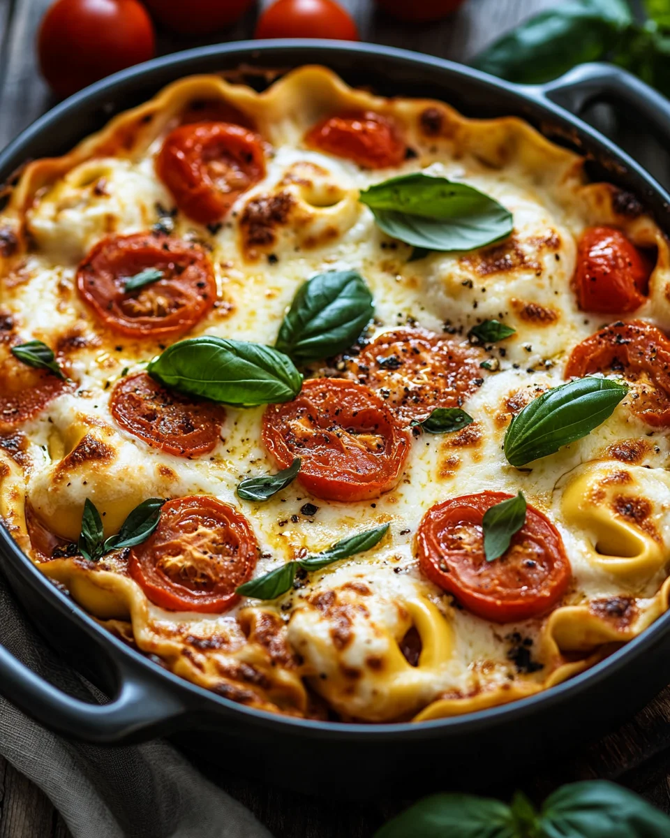 Tortellini-Auflauf mit Tomaten und Mozzarella