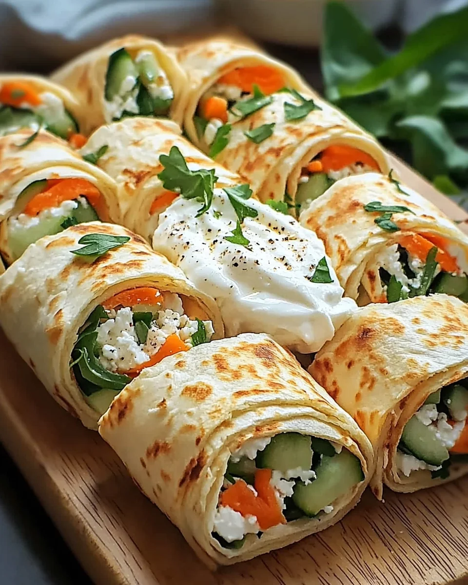 Tortilla-Rollen mit Feta