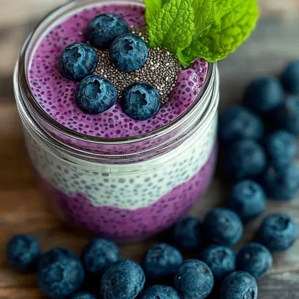 Veganer Blaubeer-Chia-Pudding