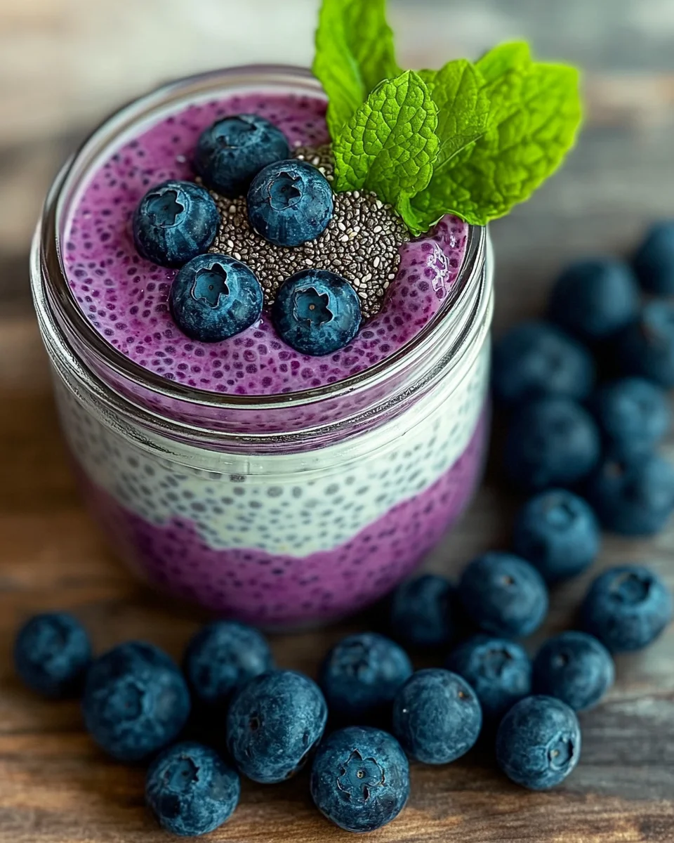 Veganer Blaubeer-Chia-Pudding
