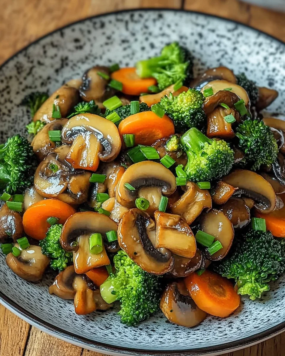 15-Minuten-Pfanne mit Champignons, Brokkoli und Karotten