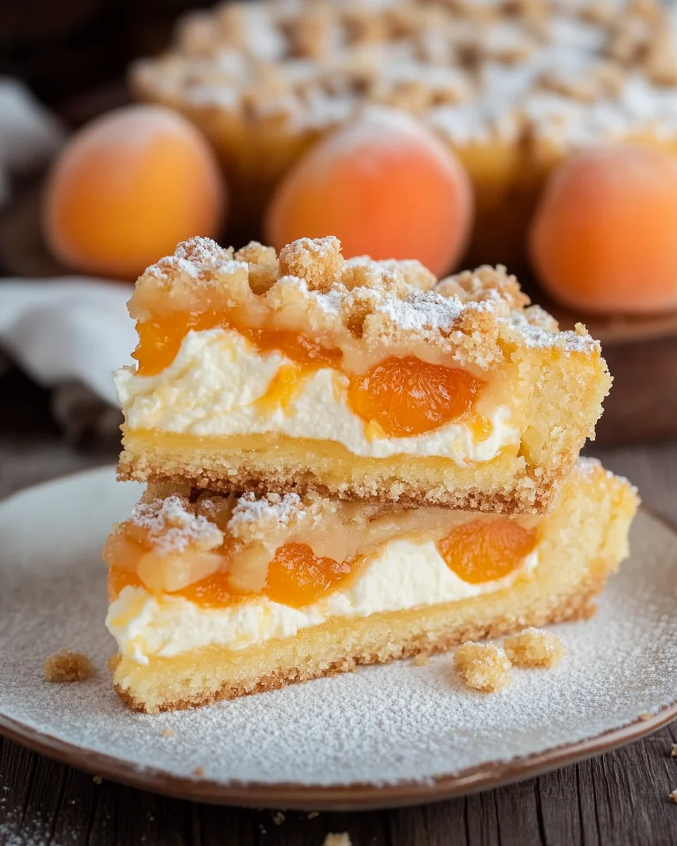Aprikosenkuchen mit Quark und Streuseln