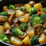 Brokkoli Kartoffel Pfanne mit Pilzen